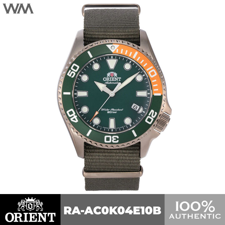 Orient Bronze Triton Green Dial Automatic Watch with Nylon Strap