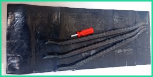 Alat Tambal Ban Cukit Ban Besi Ulir 3pcs+ Karet Tambal Ban Bakar 35cm x 13cm + Obeng Pembuka Pentil