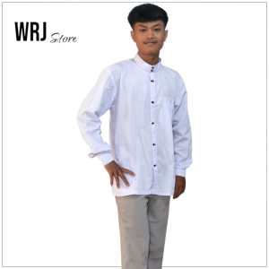 Kemko sultan kemeja embos warna putih terbaru lengan manset kancing jepret terbaru 2025