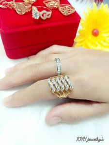 (Có ký hiệu-Không phai màu) Nhẫn Kiểu Lưới vàng Vonfram cao cấp- Dùng tắm rửa thoải mái không phai màu bao dùng 5 năm