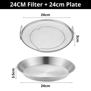 HOMEKING | Kitchen Oil Strainer Pan Stainless Steel Frying Oil Strainer Pan Fine Mesh Strainer Basket for Frying BBQ Food French Fries