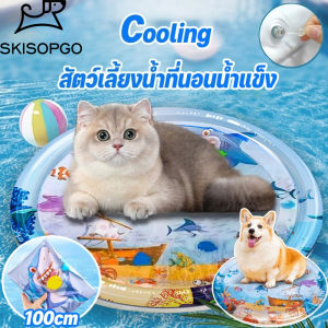 SKISOPGO COD ล่าสุด สัตว์เลี้ยงเสื่อน้ำ ที่นอนเย็น เบาะน้ำพองลม 3 มิติ พร้อมปูปลาดุ้กดิ้กในน้ำ เบาะเป่าลม ของเล่นแมว