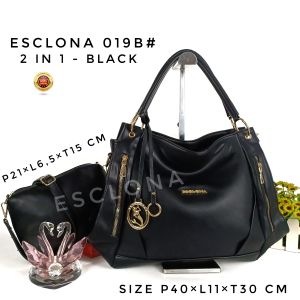 Esclona Tas Wanita Shoulder Bag Bahu Selempang Handbag Jinjing Tangan Kerja Kulit Sintetis 019b