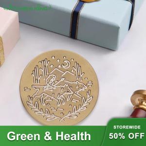 【New Arrival】 DIY Wax Grain Seal Head Multipurpose Round Art Seal Head Ornamental Enamel Seal Head Craft Supplies Envelope Decorative for Packaging Scrapbooking