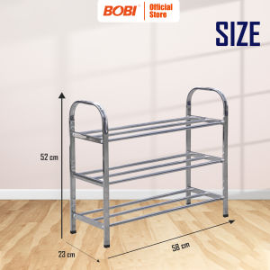 BOBI Rak Sepatu Susun Stainless 3-5 Susun Portabel Serbaguna