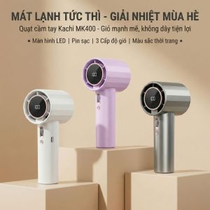 Quạt cầm tay mini Kachi MK400 pin khoẻ 100 cấp độ gió