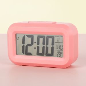 Digital Backlight LED Display Table Alarm Clock Snooze Thermometer Calendar Time