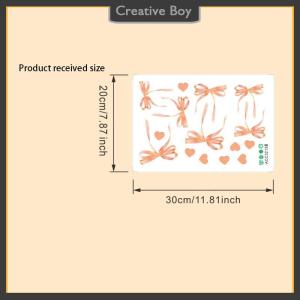[Creative] Cute Pink Bow Wall Stickers Boho Bowknot Bedroom Decorative Wall Stickers Love Heart Bow Fridge Stickers DIY Home Decoration