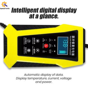 ApeaxFortis🔋 12V 6A Full Automatic Car Battery Charger With LCD Display – Fast Charging & Intelligent Repair for Motorcycle