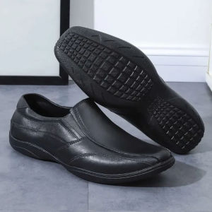 Yapak Von Classic Square Toe Leather Slip-On Formal Shoes for Men School Shoes Office Shoes