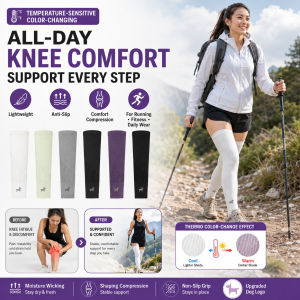 Thermo Color Changing Knee Sleeves Temperature Sensitive Compression Brace Breathable Leg Support High-elastic Running Gym Training Gear