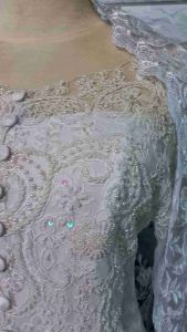 Set Kebaya Manten Kebaya Putih + Longtorso + Rok Lereng dan Slendang Brukat