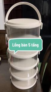Lồng Bàn Bảo Quản Thức Ăn Lồng Bàn 5 Tầng Giữ Nhiệt Khay Đựng Hoa Quả Đồ Ăn Tích Hợp Lồng Bàn