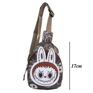 PoP Mart Chest Bag LABUBU Childrens Bag Cartoon New Trendy Boys and Girls Shoulder Messenger Bag