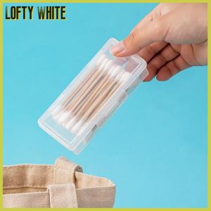Lofty White กล่องยาแบบพกพาสำหรับเดินทางกล่องใส่สำลีกล่องใส่เครื่องประดับไหมขัดฟันกันฝุ่นกล่องเครื่องประดับ
