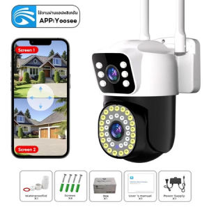 FNKvision กล้องวงจรปิด YooSee กล้องวงจรปิด 3เลนส์ ซูมได้ไกล10เท่า Cctv ความคมชัด4K มีไมค์มีลำโพง มีภาพสีตอนกลางคืน แจ้งเตือนผ่านแอป กล้องวงจรปิด360 wif