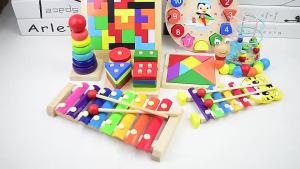 8 in 1 Wooden Educational Toys Shape Puzzle Color Geometric Board Jigsaw Blocks Best Gift Toys