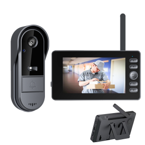 🇸🇬[READY STOCK] 2025 Wireless Video Doorbell Camera 2-Way Intercom System with 4.3inch Monitor IPX65 Waterproof Night Vision 170° Viewing AngleHome Security No APP No WiFi
