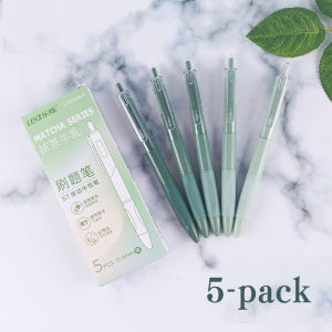 Retractable Gel Pen 5Pcs/Set 0.5mm ST Stationery Ball Pen Rollerball Pens Exam Supplies 签名笔