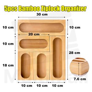 Bamboo Organizer | kitchen Drawer Organizer | FOOD STORAGE HOLDER | foil organizer | Zip Lock Bag | Zip Lock Bag Storage holder | Zip Lock Bag Storage