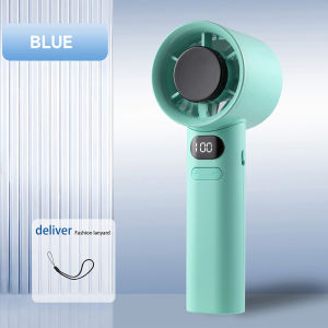 USB Rechargeable Portable Handheld Turbo Fan 120 Wind Speeds Mini Bladeless Handheld Fan Digital LED Display Desk Fan