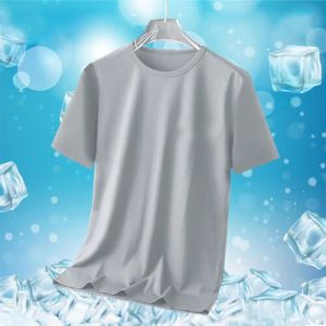 Mens and Womens Summer Ice Silk Seamless Short-Sleeved T-Shirt Round Neck Half-Sleeved Top Comfortable Breathable Quick drying Tops