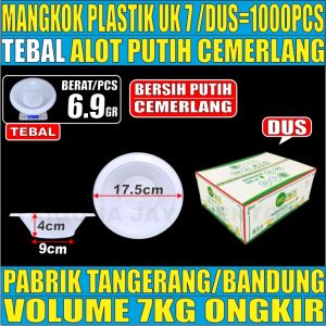 Mangkok Plastik Tebal Putih Sekali Pakai M6 uk 6 inch Sedang / Mangkok M7 uk 7 Besar Dus JSK
