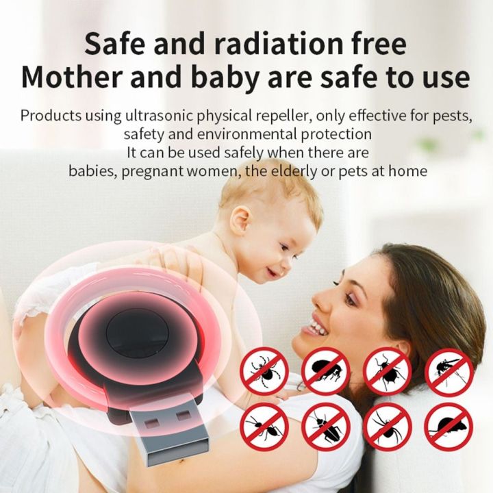 J9YXDU Nopoison USB Ultrasonic Mosquito Repeller Safety Portable Plug
