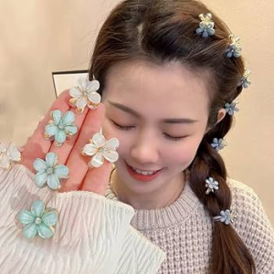 1pcs Metal Mini Hair Claw Crystal Rhinestone Flower Hair Clips Crab Hairpins Headwear Kids Hair Accessories