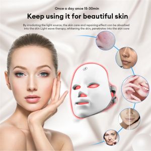 LED PDT Light 7 Warna Led Mask Photon Therapy Alat Perawatan Wajah Pengisian Daya Masker Terapi Foton