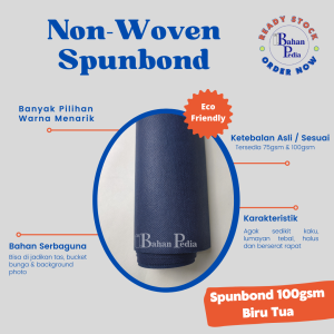 Kain Spunbond 100gsm Bahan Puring Furing 100x160cm - Biru Tua