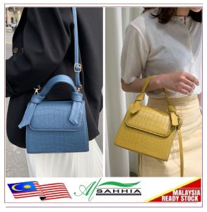 8P3 Al Sahhia Beg Tangan Wanita Bahu Jinjing Silang ( Elegant Croc Top Handle Dinner Sling Bag Shoulder Women Handbag )