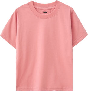 Yuedpao Kids (NEW) เสื้อยืดเด็ก สีสดใส สไตล์มินิมอล ผ้านุ่ม สัมผัสเบาสบาย ไม่ย้วย ไม่หด ไม่ต้องรีด สี-Peach