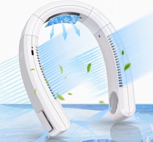 ZUZG Quạt Không Cánh Làm Lạnh Bán Dẫn Mới Quạt Treo Cổ Không Lá Quạt Điều Hòa Không Khí Làm Mát Quạt Thông Gió Thể Thao Sạc USB Quạt 3 Tốc Độ Quạt Thể Thao Không Tiếng Ồn Cho Quạt Di Động Ngoài Trời