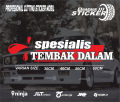 Stiker kaca mobil spesialis tembak dalam cutting stiker variasi kaca mobil truck pick up. 