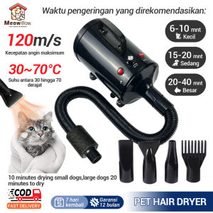 MEOWWOWP  Pet Blower air Pet Dryer Pet Grooming hewan peliharaan Pengering rambut hewan bulu kucing Perawatan hewan