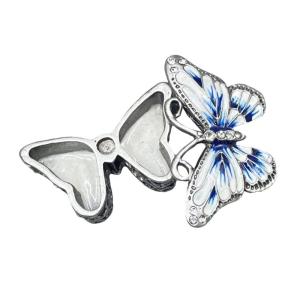 ภาพวาดด้วยมือเคลือบกล่องแบบมีบานพับรูปหัวใจ/กล่องของกระจุกกระจิกผีเสื้อของสะสมรูปแกะสลักของตกแต่งบ้าน