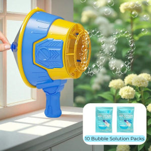 CuddleCove Bubble Machine Air Cannon Soap Bubble Gun Battery-Free Air Principle Science Toy Childrens Gift