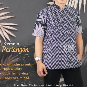 Koko Batik Lengan Panjang Baju Koko Fashion Muslim Pria Dewasa Terbaru Bahan Katun PRGN
