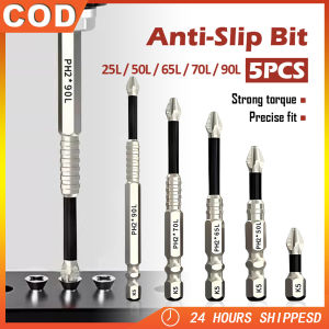 Original Anti-slip Phillips Bit Strong Magnetic Electric Screwdriver Bit 5Pcs 25L / 50L / 65L / 70L / 90L