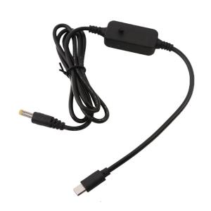 USB C to 5.5x2.5mm 5V 9V 12V 12V 20V 3A Adjustable Voltages Cable with LED Voltmeter for Routers Camera LCD Monitors