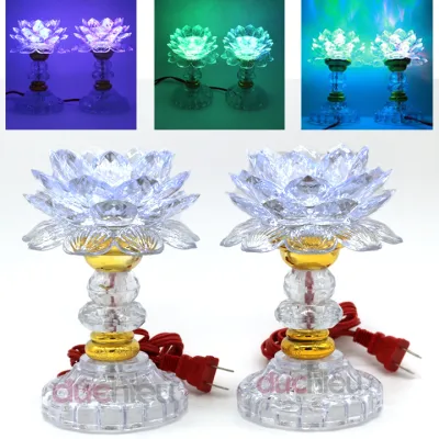 Bộ 2 đèn thờ cúng hoa sen đổi nhiều màu đèn để bàn thờ đèn hoa sen Đức Hiếu Shop