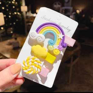 3pcs Set Childrens Rainbow Hairpin Korean Hair Clip Set Baby Hair Accessories Fashion Jewelry for Kids