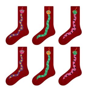 3 cặp zodiacs rắn năm vớ cotton cho phụ nữ lễ hội lễ kỷ niệm Trung Quốc năm mới kỳ nghỉ phim hoạt hình tất kiểu vận động viên