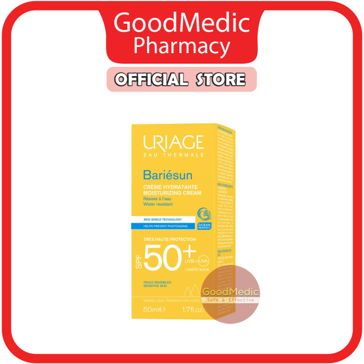 Uriage Bariesun Moisturizing Cream SPF 50+ UVB + UVA 50ml Ocean Respect ...