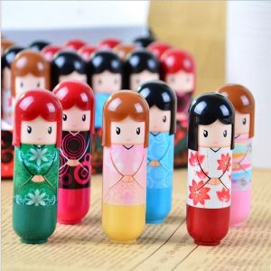 ANJU1234 / COD / 1 PCS LIPSTIK LIP BALM KARAKTER BONEKA KIMONO JEPANG AROMA BUAH