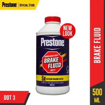 PRESTONE Super Heavy Duty Brake Fluid DOT3 500mL for CAR & MOTORCYCLE. High boiling point w/ 5X superior braking action