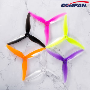 Gemfan 51433 5 Inch 3 Blade Propellers for FPV Racing Drone - 4 Pcs/2 Pairs - Black Pink Yellow Orange Clear Purple - Brushless Motor Compatible
