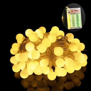 Diwali Lights Led Matte Ball Light Outdoor Camping String Lights Fairy Hari Raya Lights Garland Waterproof Indian Diwali Deepavali Decoration