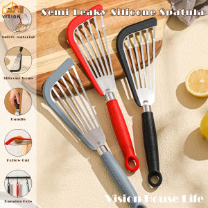 Vision Non-stick Silicone Handle Spatula Heat Resistant Frying Pan Cooking Shovel Fried Fish Steak Cake Frying Shovel Butterfly Shovel Kitchen Utensils
